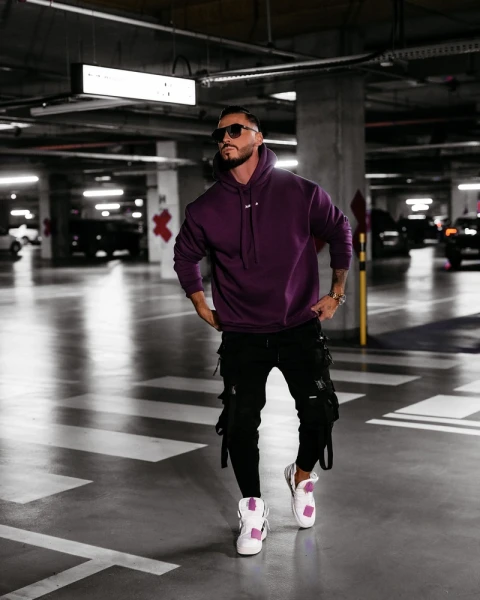 Bluza męska OLAVOGA VINTA MEN 2025 - fioletowa - maWer Fashion