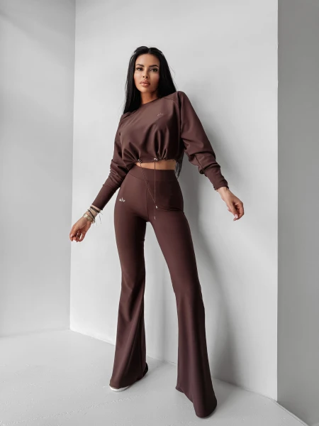 Komplet damski OLAVOGA ASHWOOD 2025 brąz - maWer Fashion