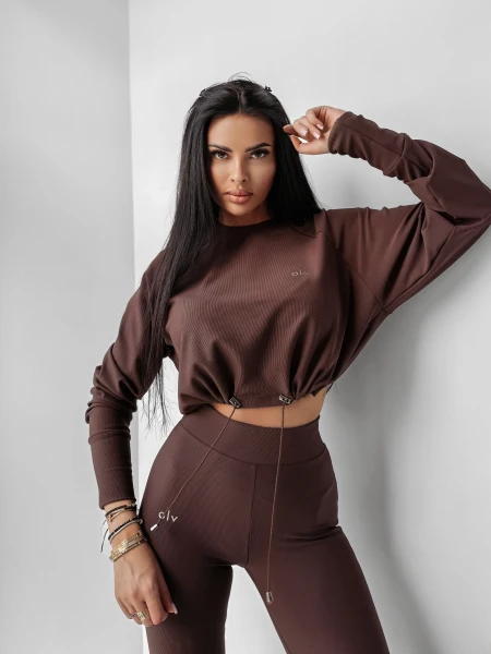 Komplet damski OLAVOGA ASHWOOD 2025 brąz - maWer Fashion