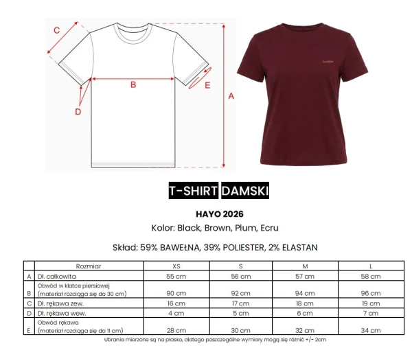 T-shirt damski OLAVOGA HAYO 2026 brąz - mawershop