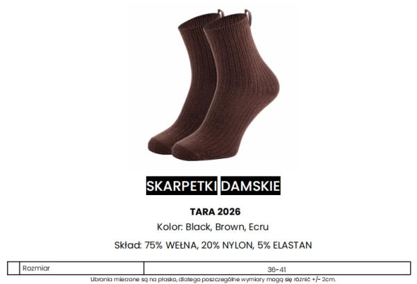 Skarpetki damskie OLAVOGA TARA 2026 czarne - mawershop