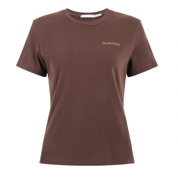 T-shirt damski OLAVOGA HAYO 2026 brąz - mawershop
