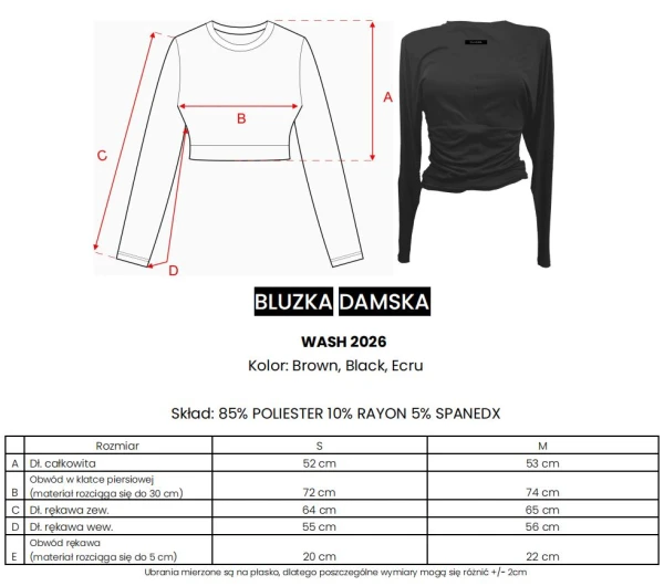 Bluzka damska OLAVOGA WASH 2026 czarna - mawershop