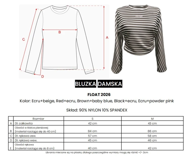Bluzka damska OLAVOGA FLOAT 2026 ecru z różem - mawershop