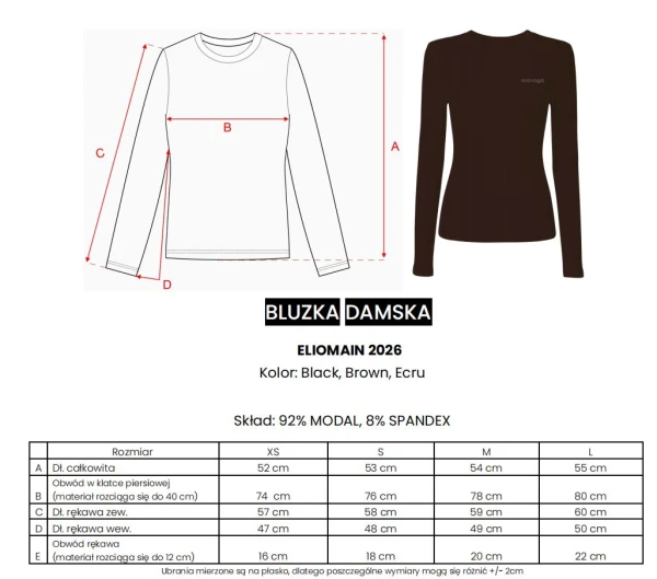 Bluzka damska OLAVOGA ELIOMAIN 2026 brąz - mawershop