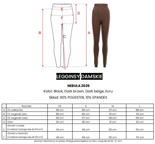 Legginsy damskie OLAVOGA NEBULA 2026 czarne - mawershop