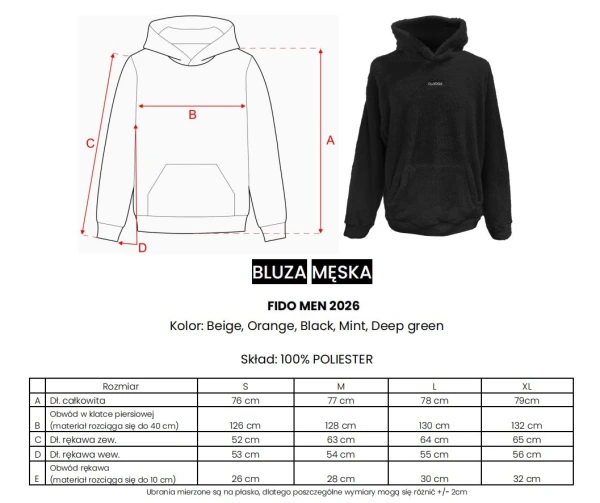 Bluza męska OLAVOGA FIDO MEN 2026 pomarańcz - mawershop