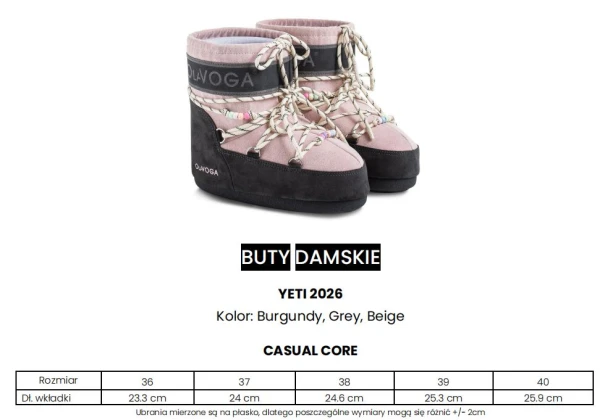 Buty damskie śniegowce OLAVOGA YETI 2026 burgund - mawershop