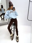 Legginsy damskie OLAVOGA NEBULA 2026 ciemny brąz - mawershop