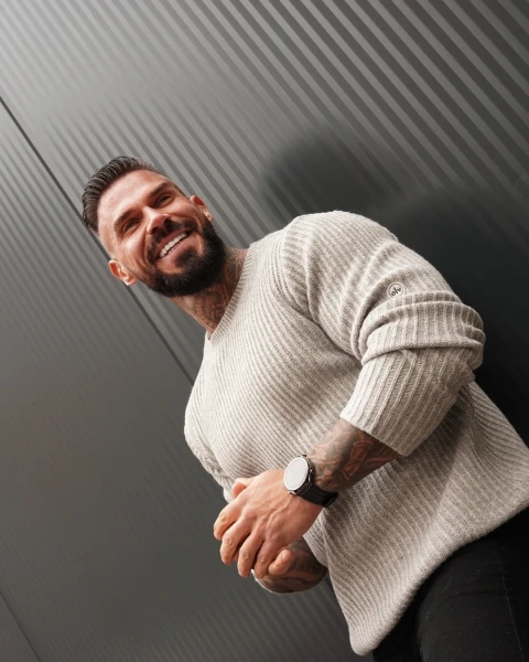 Sweter męski OLAVOGA SASIO 2026 szary - mawershop