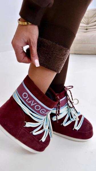 Buty damskie śniegowce OLAVOGA YETI 2026 burgund - mawershop