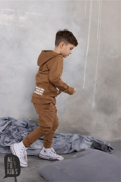 Bluza chłopięca ALL FOR KIDS z kapturem kamel