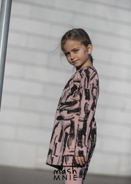 Bluza - tunika dziewczęca mashMNIE BRUSH róż