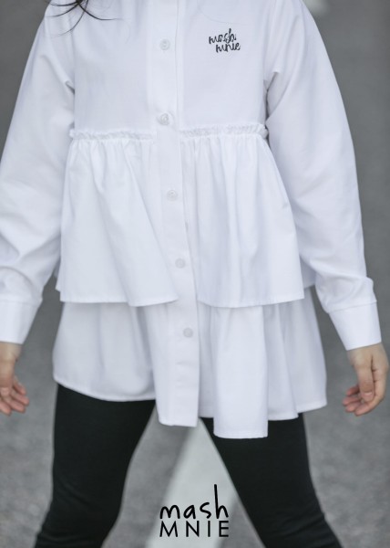Koszula falbanki dla dziewczynki mashMNIE biała