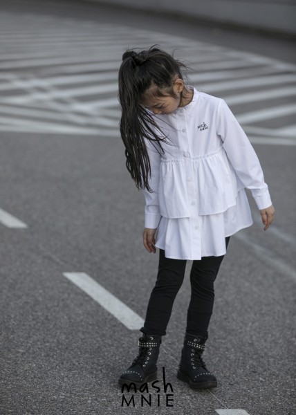 Koszula falbanki dla dziewczynki mashMNIE biała