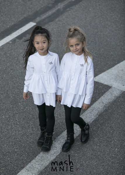 Koszula falbanki dla dziewczynki mashMNIE biała