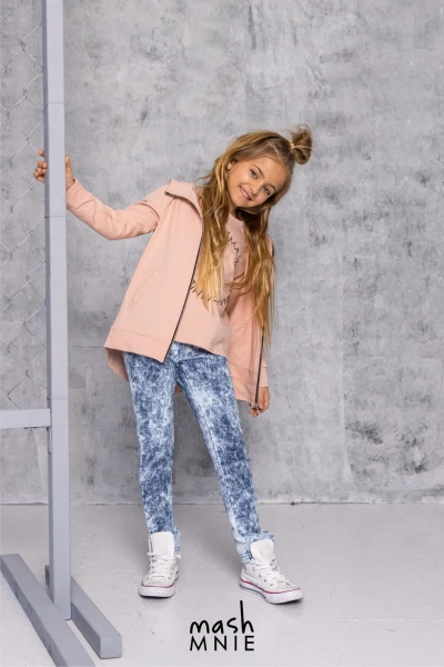 Spodnie dziewczęce jeansowe ACID WASH mashMNIE niebieskie