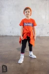 T - shirt chłopięcy z aplikacją ALL FOR KIDS pomarańczowy