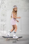 Komplet dziewczęcy CROP TOP ze spodenkami mashMNIE różowy