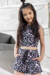 Komplet dziewczęcy CROP TOP ze spodenkami mashMNIE panterka