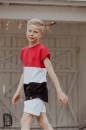 T- shirt chłopięcy w pasy ALL FOR KIDS czerwono - biały
