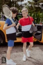 T- shirt chłopięcy w pasy ALL FOR KIDS niebiesko - biały