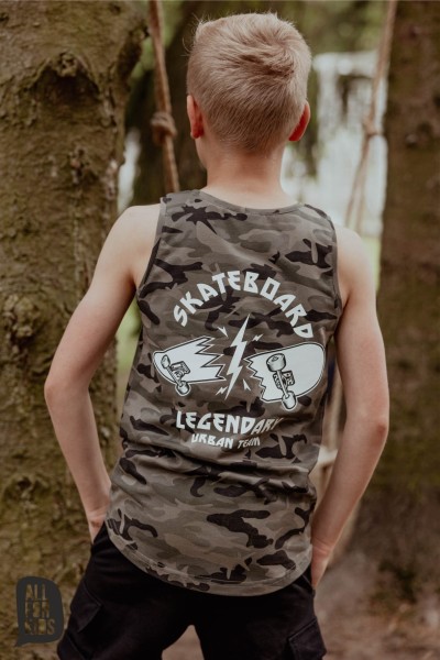 Koszulka chłopięca na ramiączkach ALL FOR KIDS moro