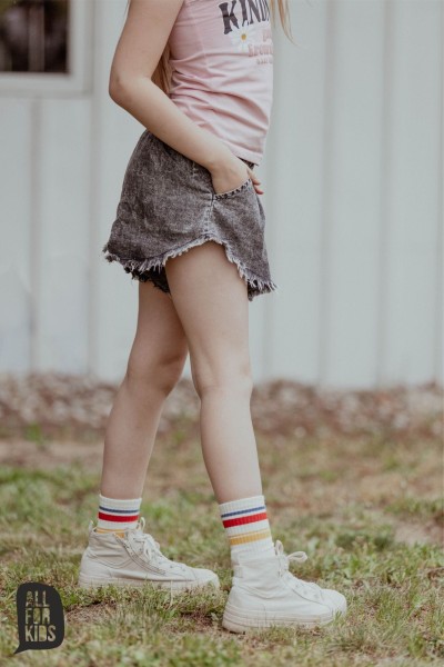 Szorty dziewczęce jeansowe ALL FOR KIDS grafitowe