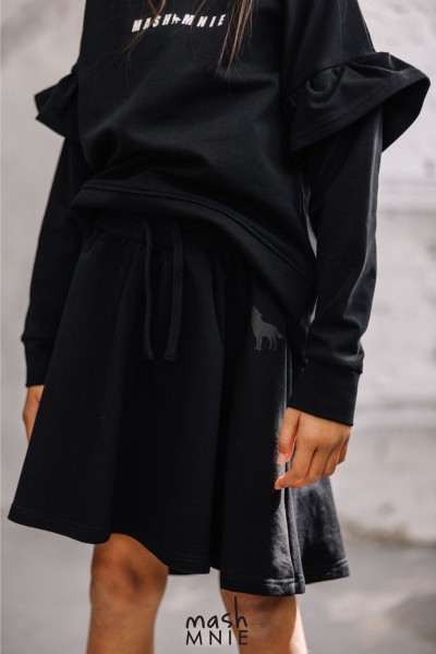 Komplet dziewczęcy bluza i spódnica mashMNIE czarny