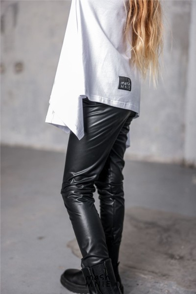 Legginsy dziewczęce eco skóra mashMNIE czarne