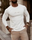 Bluzka męska longsleeve OLAVOGA MINIMALIST MAN ecru - maWer Fashion