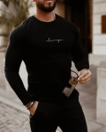 Bluzka męska longsleeve OLAVOGA MINIMALIST MAN czarna - maWer Fashion