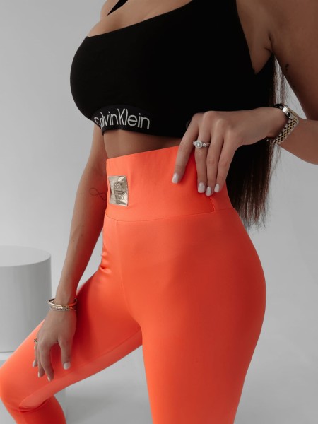 Legginsy damskie OLAVOGA JUDITH neon pomarańcz - maWer Fashion