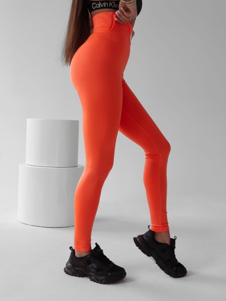 Legginsy damskie OLAVOGA JUDITH neon pomarańcz - maWer Fashion