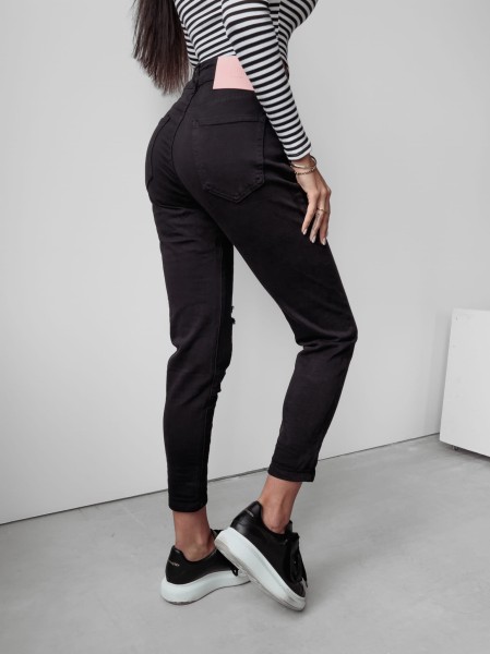 Spodnie jeansowe damskie OLAVOGA CAMI 249 czarne – maWer Fashion