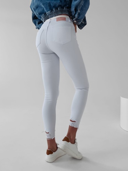 Spodnie jeansowe damskie OLAVOGA BARIA 252 białe - maWer Fashion