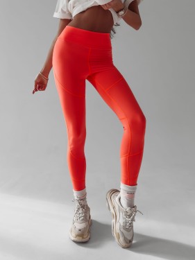 Legginsy damskie OLAVOGA HOSTE neon pomarańcz