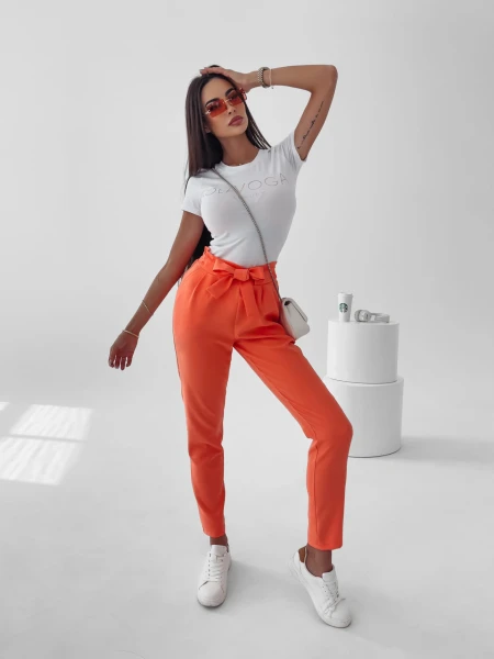 Spodnie damskie OLAVOGA NIGELLA neon pomarańcz – maWer Fashion