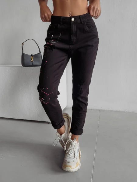 Spodnie jeansowe damskie OLAVOGA CUBA 1013 czarne - maWer Fashion