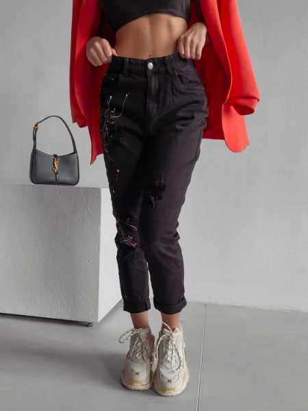 Spodnie jeansowe damskie OLAVOGA CUBA 1013 czarne - maWer Fashion