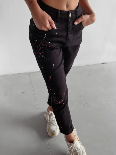 Spodnie jeansowe damskie OLAVOGA CUBA 1013 czarne - maWer Fashion