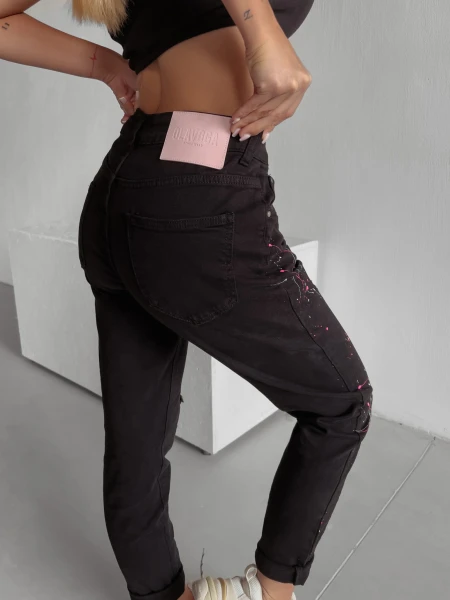 Spodnie jeansowe damskie OLAVOGA CUBA 1013 czarne - maWer Fashion