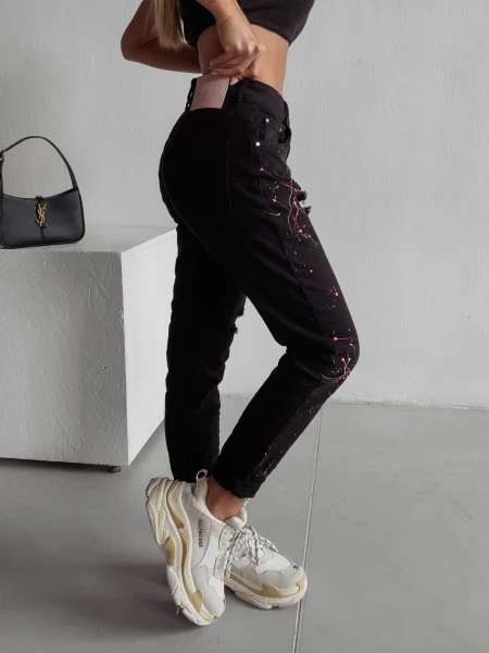 Spodnie jeansowe damskie OLAVOGA CUBA 1013 czarne - maWer Fashion