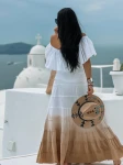 Komplet damski z maxi spódnicą ombre ZOCCO biało - beżowy
maWer Fashion