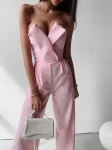Kombinezon damski OLAVOGA DIENA pudrowy róż – maWer Fashion