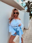 Spodenki damskie jeansowe OLAVOGA HEIDI 162 jasnoniebieskie - maWer Fashion