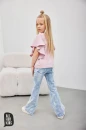 Bluzka dziewczęca z falbanką ALL FOR KIDS różowa - maWer Fashion