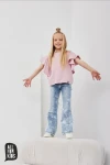 Spodnie dziewczęce jeansowe dzwony ALL FOR KIDS niebieskie - maWer Fashion