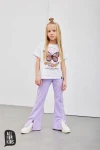 Spodnie dziewczęce dzwony ALL FOR KIDS fioletowe  -maWer Fashion