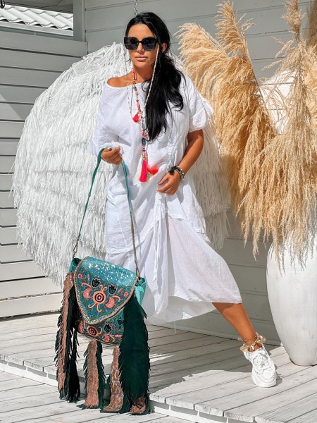 Tunika damska z regulacją długości ZOCCO biała - maWer Fashion